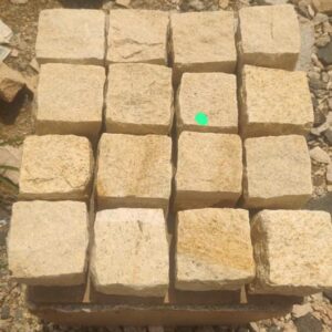 Yellow Granite Cubes Natural Cobblestone
